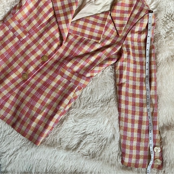 Vintage Kathryn Dianos Neiman Marcus Plaid Check Silk Cotton Blazer Size 8 - Picture 16 of 16